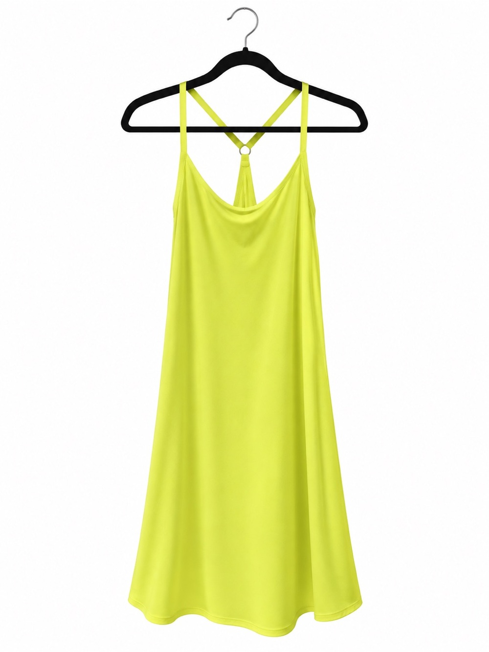Outdoor Voices Neon Yellow Slip Dress with Ring-Back Detail - The Exercise Dress